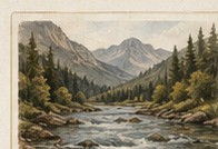 An all-around trout river through a mountain valley
